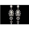 Image 1 : Rhodium Plated Clear Crystal Rhinestone Chandelier Drop Dangle Earrings