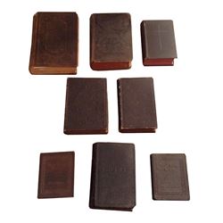 8 Antique Bibles & Books Some Leather Bound Inscribed Mid 19th C
