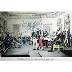 After Nathaniel Currier, Fine Art Modern Lithograph, The Declaration Of Independence - 1776