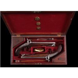 c1830 Cased Pair of Wilson Dueling Pistols