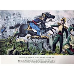 After Nathaniel Currier, Fine Art Modern Lithograph, Battle of Resaca De La Palma - 1846