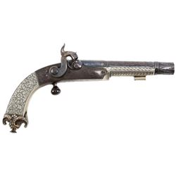 Extremely RareHand- Engraved Scottish Murdoch Percussion Pistol in fine condition