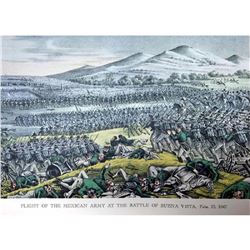 After Nathaniel Currier, Fine Art Modern Lithograph, The Battle Of Buena Vista - 1847