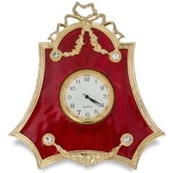 Faberge Inspired 4" Faberge Red Enameled Guilloche