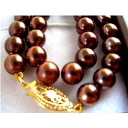 Huge Aaa 10-11mm South Sea Chocolate Pearl Necklace 18" 14k Gold Clasp