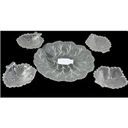 19thc Maple Leaf Ice Cream Dish Set