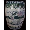 Image 1 : Porcelain Garden Seat, Birds & Floral Marsh Scene