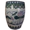 Image 2 : Porcelain Garden Seat, Birds & Floral Marsh Scene