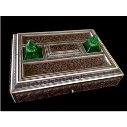Mid 19thc Anglo-Indian Sadeli Inkstand Box