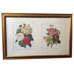 Grouping of 5 Vintage Framed Floral Prints