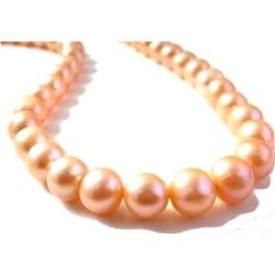 Genuine 14k Gold Clasp 9-10mm Pink Aaa South Sea Pearl Necklace 18"