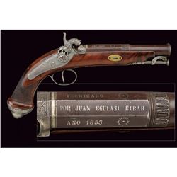 Mid 19thc Spanish Engraved Pistol