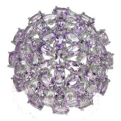 Amethyst & Sterling Dome Cocktail Ring