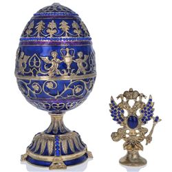 1912 Tsarevich Faberge-Inspired Egg 5.5"