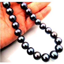 10-11mm Black South Sea Pearls 14kt Gold 20" Necklace