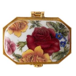 Rose Chintz Porcelain Jewel Trinket Box