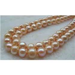 Large 11-13mm Pink South Sea Pearls 14kt Gold 35" Necklace