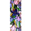 Image 1 : Tiffany-Style Stained Glass Window Panel, Iris Flowers