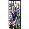 Image 2 : Tiffany-Style Stained Glass Window Panel, Iris Flowers