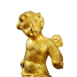 Late 19thc Rococo Revival Cherub Crystal Inkwell
