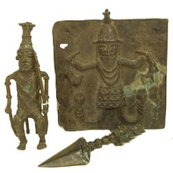 Mixed Lot Of Antique Bronze African Pieces