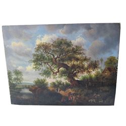 1878 Bucolic Oil Painting On Board Hoffmann