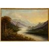 Image 1 : Framed Oil On Board Painting, Mountain Landscape
