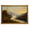 Image 2 : Framed Oil On Board Painting, Mountain Landscape