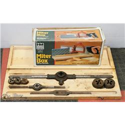 VINTAGE TAP & DIE SET WITH MITRE SAW KIT.