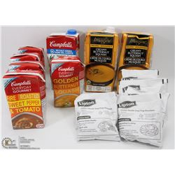 FLAT OF ASSORTED SOUPS AND BROTHS