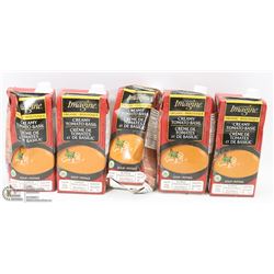 LOT OF 5 CARTONS OF TOMATO BASIL SOUP