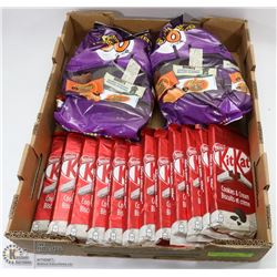 FLAT OF KITKATS, COOKIES AND CREAM BARS AND OTHER