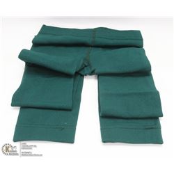 NEW DARK GREEN FLEECE LINED LEGGINGS, ONE SIZE