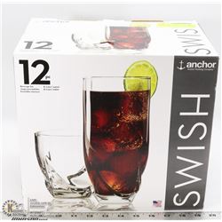 12PC SWISH ANCHOR BEVERAGE SET (1 MISSING)