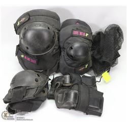 TWO SETS OF ELBOW PADS SOLD WITH KNEE PADS AND