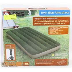 OZARK TRAIL TWIN SIZE VELOUR TOP AIRBED KIT