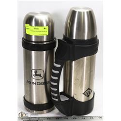 PAIR OF THERMOS'S, JOHN DEERE & ROCK