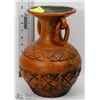 Image 1 : HANDLED AND RINGED POTTERY VASE