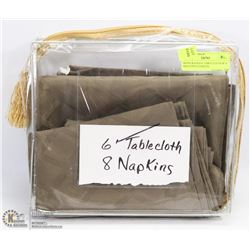 REPACKAGED 6' TABLE CLOTH W/ 8 MATCHING NAPKINS