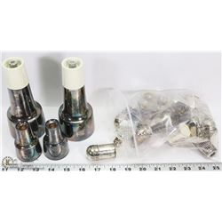 BAG OF SALT AND PEPPER SILVER PLATED SHAKERS