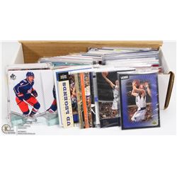 3) BOX WITH ASSORTED HOCKEY CARDS INCL JERSEY,