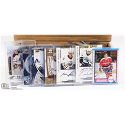 4) BOX WITH ASSORTED HOCKEY CARDS INCL ROOKIES,