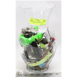 LARGE JAR FILLED WITH ASST WATCHES