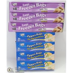 BUNDLE OF ASSORTED ZIPPER BAGS