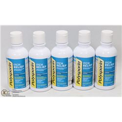 5 BOTTLES OF POLYSPORIN ITCH RELIEF CLEAN & CLEAR