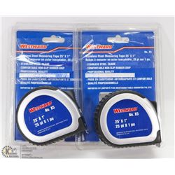 LOT OF 2 WESTWARD 25' TAPE MEASURES