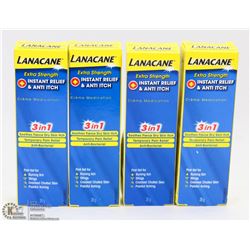 LOT OF 4 LANACANE EXTRA STRENGTH INSTANT RELIEF &