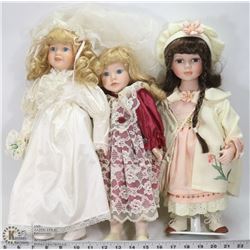 3 COLLECTIBLE DOLLS