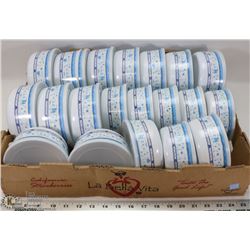 FLAT OF ROUND LIDDED CONTAINERS