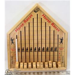 VINTAGE WOODEN HORSE RACE GAME INCLUDES THE